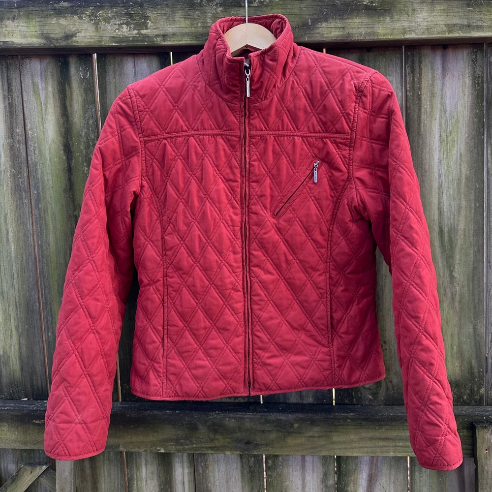 Weatherproof Garment Company Quilted Jacket‎ Fitted Full Zip Burnt Red Sz Medium